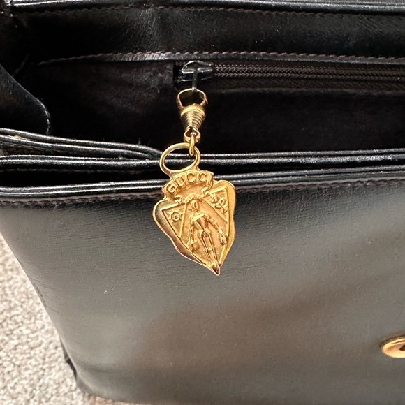 Vintage GUCCI Black Leather Handbag - Picture 6 of 9